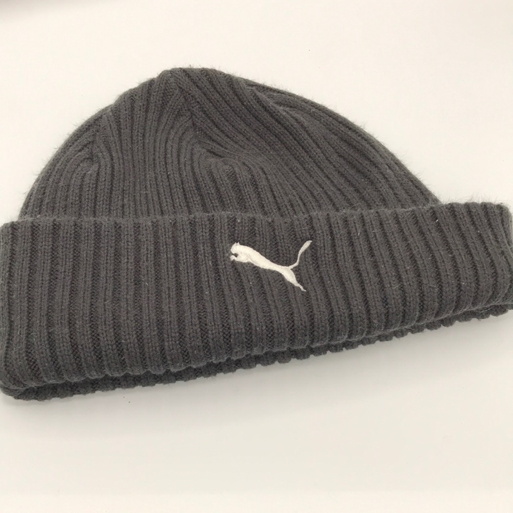 Puma black knit beanie hat / cap
